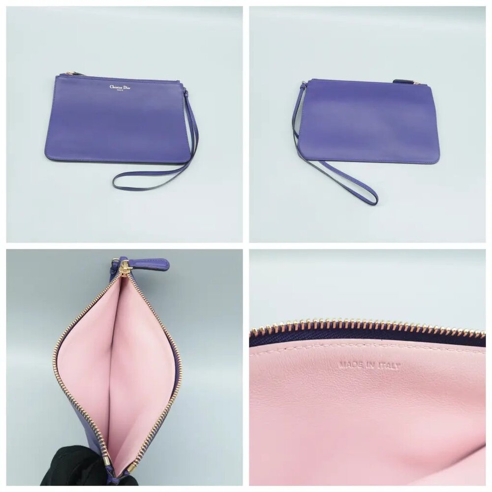 100% Authentic Dior Diorissimo Purple W/P Leather Satchel - Picture 10 of 12